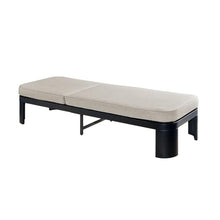 Merax Acacia Wood Outdoor Chaise Lounge Chair Set of 4 with Cushion, Black