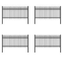 ALEKO Rome Style DIY Galvanized Steel Fence Security 8 x 4 Feet Black Lot of 4