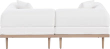 Meridian Furniture 55036Cream-S2B Laguna Collection Modern | Contemporary Outdoor Patio 2Pc. Modular Loveseat, Teak Finish Aluminum, Waterproof Olefin Fabric, 71" W x 35.5" D x 28.5" H, Cream
