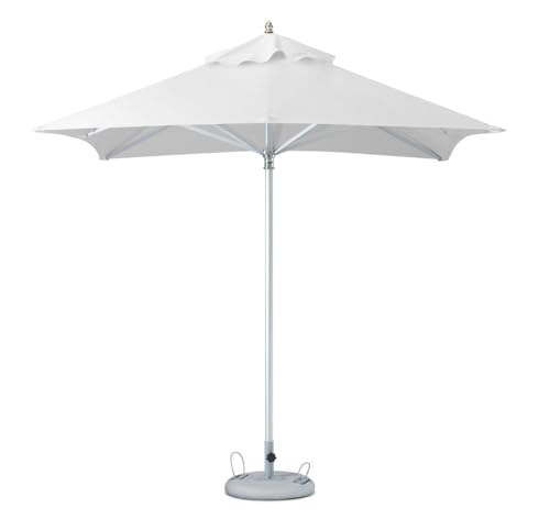 HomeRoots 8' White Polyester Square Market Patio Umbrella