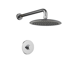VYSLZ Chrome Commercial Outdoor Shower Kit: Wall Mounted Fixture System With Push Handle For Bathroom Or Beach Applications(B)