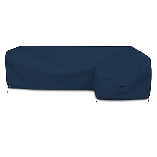 Covers & all Patio Sectional Sofa Cover 12 Oz - 100% Waterproof & Weather Resistant PVC Coated 100" x 130" x 38" x 34" L Shape Sofa Cover for Indoor / Outdoor (Right Side, Blue)
