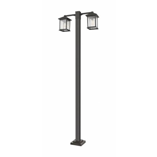 Z-Lite 2-Light Outdoor Post Mounted Fixture Oil Rubbed Bronze