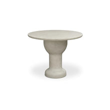 NADAAL STUDIOS Noa Outdoor Café Table, Round, Concrete, Venetian Plaster Finish, Pedestal Base, Water Resistant, Scratch Resistant, Seats 4, Cream