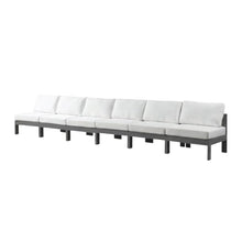 Outdoor Escape White Fabric Patio Modular Sofa 180 Inch with Cushioned Seating and Supportive Back, Outdoor Sectional for Garden Deck Backyard Lounge