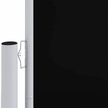 KTHLBRH Retractable Side Awning Black Polyester PU Coated 78.7 x 393.7 Inch, UV-Resistant Waterproof Outdoor Shade with Adjustable Width, Manual Extension System for Balcony Garden