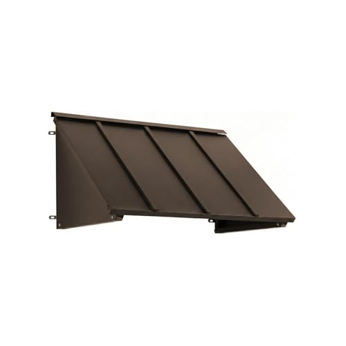 Awntech Houstonian Closed-Sides Aluminum Awning for Window and Door, 92 in. W x 24 in. H x 24 in. D, Bronze