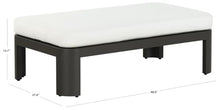 SAFAVIEH Couture Outdoor - Leilani Aluminum Coffee Table with Removable Cushion - Dark Grey & White - Modern Patio Ottoman Table for Deck & Backyard, 48" W x 27.6" D x 15.7" H (CPT4027A)