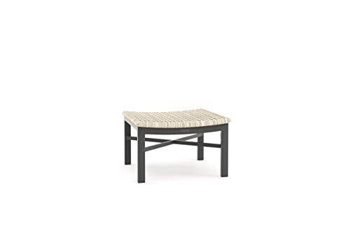 Winston Jasper Ottoman Textured Pewter Frame Beechwood Weave