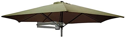 Umbrellas 2.5m Wall Balcony Patio Umbrella, Garden Furniture Centre Square Wall Mounted Cantilever Tilting Sun Shade Umbrella With Metal Pole (Color : Green) ()