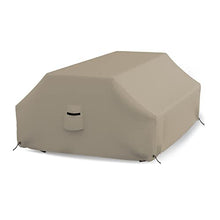 Covers & All Picnic Table Cover, 12 Oz Waterproof UV & Weather Resistant Protector, Outdoor Patio Table Bench Outside Furniture Cover with Air Vents & Drawstrings (98”L x 63”W x 37”H, Beige)