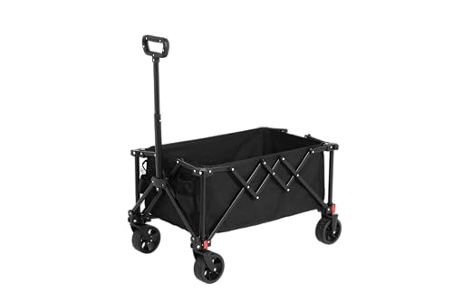 Outdoor Folding Wagon Carts,All Terrain Wheels,with Adjustable Handle,Quick Setup,for Camping,Fishing