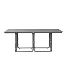 Armen Living Dorado 79 in. Rectangular Outdoor Dining Table in Gray with Aluminum Top and Metal Trestle Base