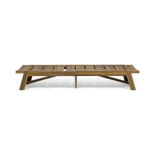 Christopher Knight Home Maki Outdoor Acacia Wood Chaise Lounge Set of 2 Teak Yellow Cream