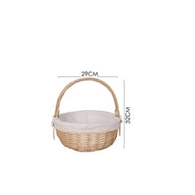 Picnic Baskets Basket Picnic Market Flower Storage Woven Vegetable Fruit Rattan Handleegg，
