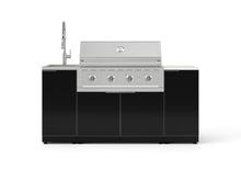 NewAge Products Classic Series 5PC Aluminum Black Modular Outdoor Kitchen Grill Island with 40" Performance Grill NG - 24"D x 72"W x 57.15"H