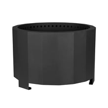 BizChair Commercial Grade 27 inch Smokeless Outdoor Firepit, Natural Wood Burning Portable Fire Pit with Waterproof Cover, Black