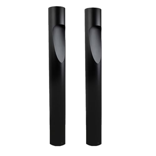 Solus Architectural LED Bollard Light – Tunable Color Temperature 3000K/4000K/5000K, 20W Integrated LED, ETL Listed, 180° Light Distribution, Black or Bronze, Surface Mount (Black, 2 Pack)