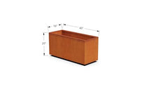 Plantercraft Corten Steel Planter Rectangle Natural 40"x16"x20