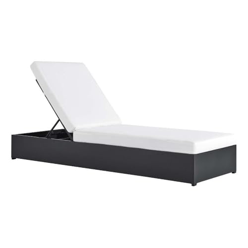 Modway Tahoe Aluminum Outdoor Chaise Lounge in Gray White with Weather-Resistant Cushions, Perfect Patio Sunbed or Recliner Chair for Pool Furniture