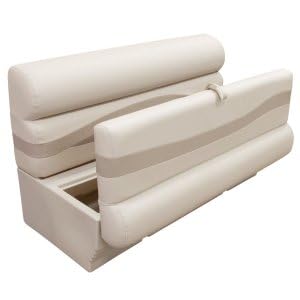 RestorePontoon Pontoon Boat Seat Group 57" Stone Khaki Platinum/Cobalt/Navy Blue