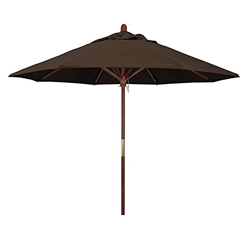 iumLeap Outdoor Patio Umbrella - Classy Market Umbrella for Garden Backyard & Beach - Travel-Friendly Sunshade in Brown Blue & Dark Blue - Perfect for Relaxation & Shade, Brown-9ft