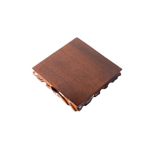 OREKPOT Pcs Plants Saucers Square Root Carved Solid Wood Base Vase Fish Tank Table Decoration Crafts Ornaments Bracket Tray Base Plant Pot Saucers,