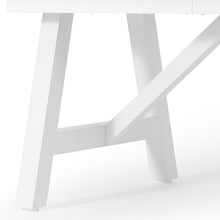 WestinTrends Cape May 90" HDPE Rectangle Outdoor Patio Dining Table with Umbrella Hole and Metal Frame, White