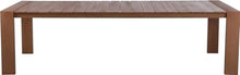 Meridian Furniture 362-T Maui Collection Modern | Contemporary Outdoor Patio Dining Table with Aluminum Frame in a Teak Wood Look, 108" W x 40" D x 30" H, Natural