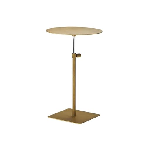 ENGENDER Couch Side Table Household Liftable Stainless Steel Metal Sofa Side Table Cafe Small Narrow End(A)