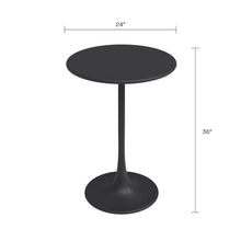 Afuera Living 3-Piece Counter Height Bistro Set, Black, Indoor/Outdoor Use, Midcentury Minimalist Style, 24" x 36" Table with Ergonomic Molded Polypropylene Stools, Weatherproof Compact Dining Set