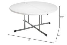 Lifetime 5402 5-Foot Fold-In-Half Round Folding Table with Molded Top, White Granite