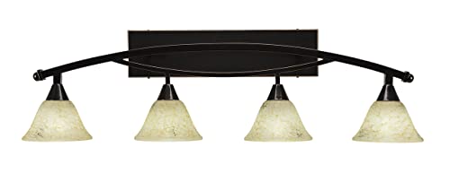 Toltec Lighting Bow 4 Light Bath Bar Black Copper