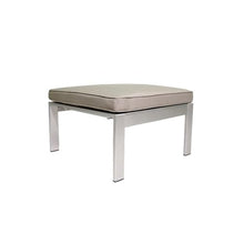 Pemberly Row Aluminum Patio Ottoman, 25 x 25 x 16 Inches, Rust-Proof Gray Taupe Finish, Modern Durable Design, Outdoor Footrest for Patio or Garden Use