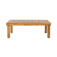 Merax 3 Piece Acacia Wood Patio Furniture Set, Outdoor Sectional Sofa Set with Coffee Table, 4 Seats Sofa Deep Seating with Soft Cushions for Garden, Backyard, Teak & Cream