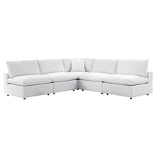 Outdoor Escape White Patio Sectional Sofa Set with Cushions, 5-Piece Outdoor Sofas and Loveseats, Durable Material, Comfortable Cushions