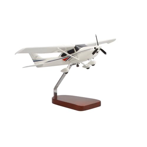 High Flying Models Cessna 182 Skylane Large Mahogany Sculpture White