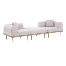 Outdoor Escape Brown Fabric 3-Piece Outdoor Modular Sofa Set with Cushions, Contemporary Style, Comfortable Arm and Back Height, Durable Outdoor Upholstery