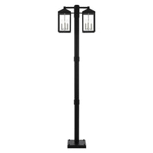 Livex 6 Light Black Outdoor Post Light Nickel