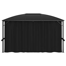 Outdoor Canopy Tent Party Tent Gazebo with Curtains 157.5"x118.1"x104.3" Anthracite
