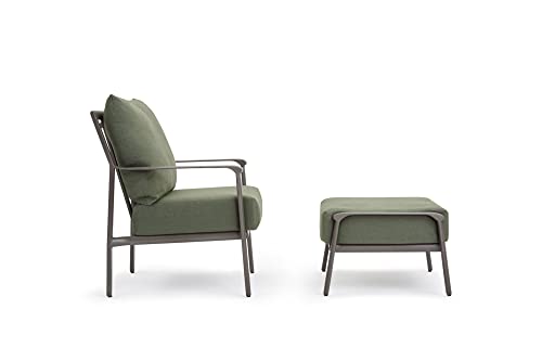 Winston Aspen Cushion 2 Piece Seating Set with Lounge Chair & Ottoman Weathered Teak