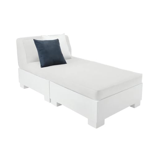 Sturdy Essentials Affinity 2 Piece Sun Chair with Backrest | Highly Durable Resin Frame and High Performance Fabric Bed | Use on Pool Deck or in Water up to 10" Deep | Medi Blue