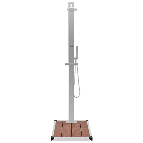 MKLFBY Outdoor Shower Set, Brushed Finish, Corrosion Resistant Garden Shower Set, Easy Installation Stainless Steel with Pool Watering Tray