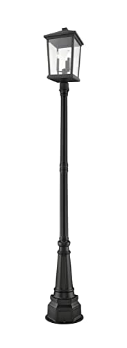 Z-Lite 568PHXLR-564P-BK 3 Light Outdoor Post Mounted Fixture, Black