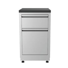 GRILLA Outdoor Kitchen Cabinet 19.5" with 2 Built-in Drawers, Stainless Steel, Modular, For Outdoor Grilling, Outdoor Kitchen, and Storage
