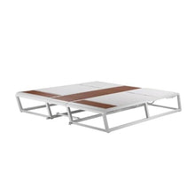 Pemberly Row Modern Aluminum Outdoor Daybed with Umbrella Hole White