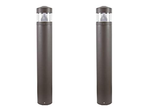 Solus Round LED Bollard Path Light – 10W Integrated LED, 937 Lumens, 4000K – Modern Outdoor Walkway Light, ETL Listed, Black or Bronze (Bronze, 2 Pack)