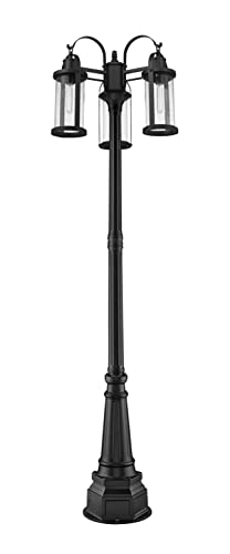 Z-Lite 3 Light Outdoor Post Mounted Fixture 569MP3-564P-BK