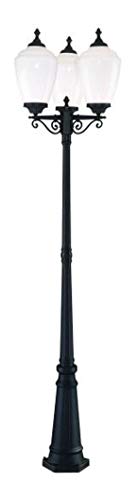 Three Light Matte Black Post Light
