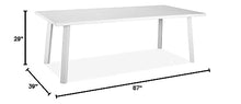Whiteline Modern Outdoor Living DT1593-WHT Rio Contemporary Indoor/Outdoor Dining Table in Matte White Aluminum